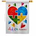 Patio Trasero Autism Love Support Awareness 28 x 40 in. Double-Sided Vertical House Flags for  Banner Garden PA3955641